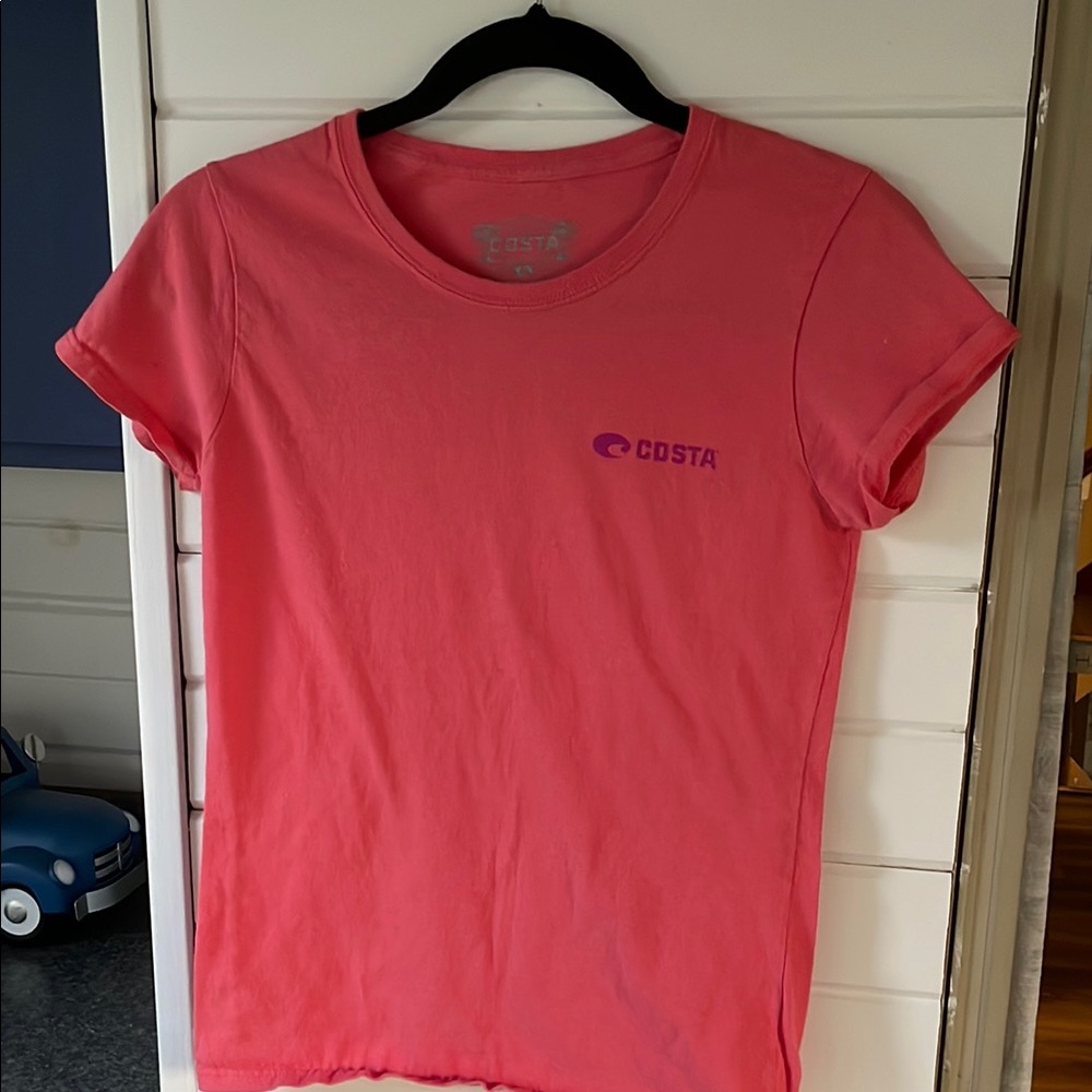 Costa Pink Fitted Crew Neck T-Shirt